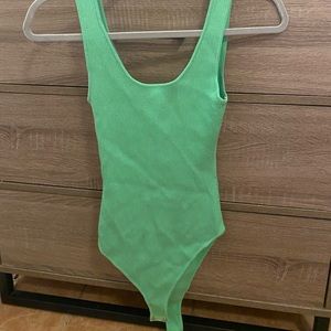 Green zara bodysuit NWOT